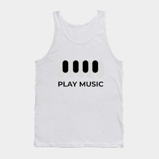 Simple Minimalist Play Music Keyboard Tank Top